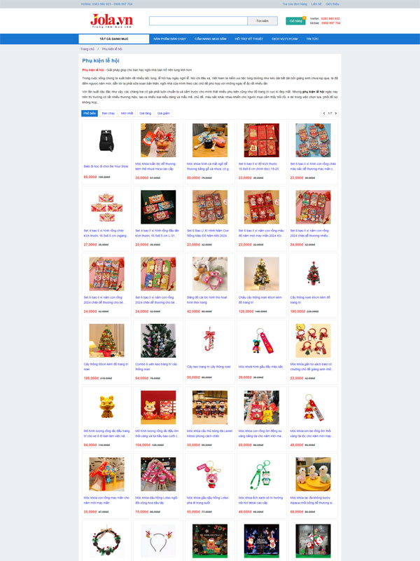 Website b&aacute;n đồ sự kiện lễ hội chất lượng